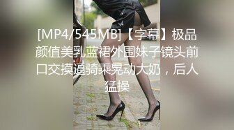 [MP4/545MB]【字幕】极品颜值美乳蓝裙外围妹子镜头前口交摸逼骑乘晃动大奶，后人猛操