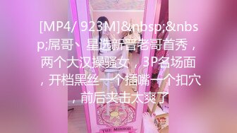 [MP4/ 923M]&nbsp;&nbsp;屌哥丶星选新晋老哥首秀，两个大汉操骚女，3P名场面，开档黑丝一个插嘴一个扣穴，前后夹击太爽了