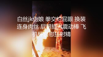 白丝jk伪娘 拳交烂屁眼 换装连身肉丝 屁眼插入震动棒 飞机杯自慰狂射精