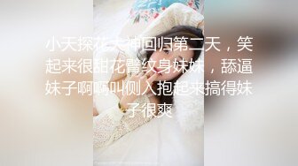 小天探花大神回归第二天，笑起来很甜花臂纹身妹妹，舔逼妹子啊啊叫侧入抱起来搞得妹子很爽